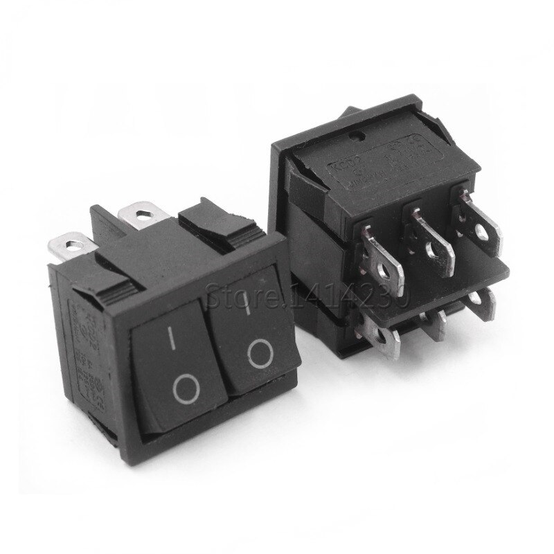 KCD5 21x24mm 21*24mm Rocker Switches Kit 4 Pin 6Pin 2 Position 3 Position 6A/12A 250VAC ON-OFF ON-OFF-ON