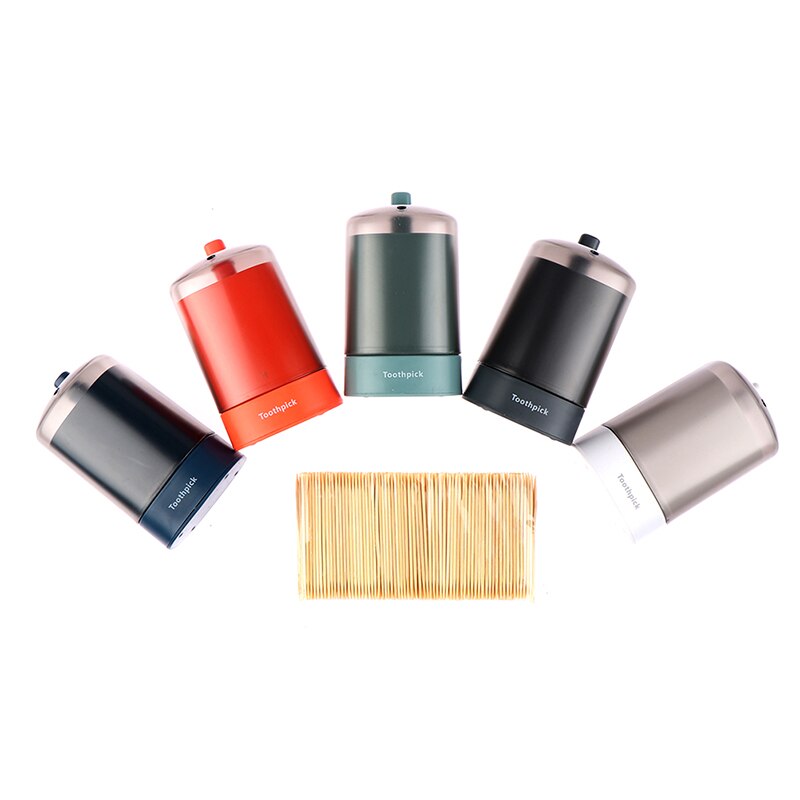 Automatisk tannpirkerholder beholder husholdningsbord tannpirkerboks pressetype bærbar stue tannpirker bøtte