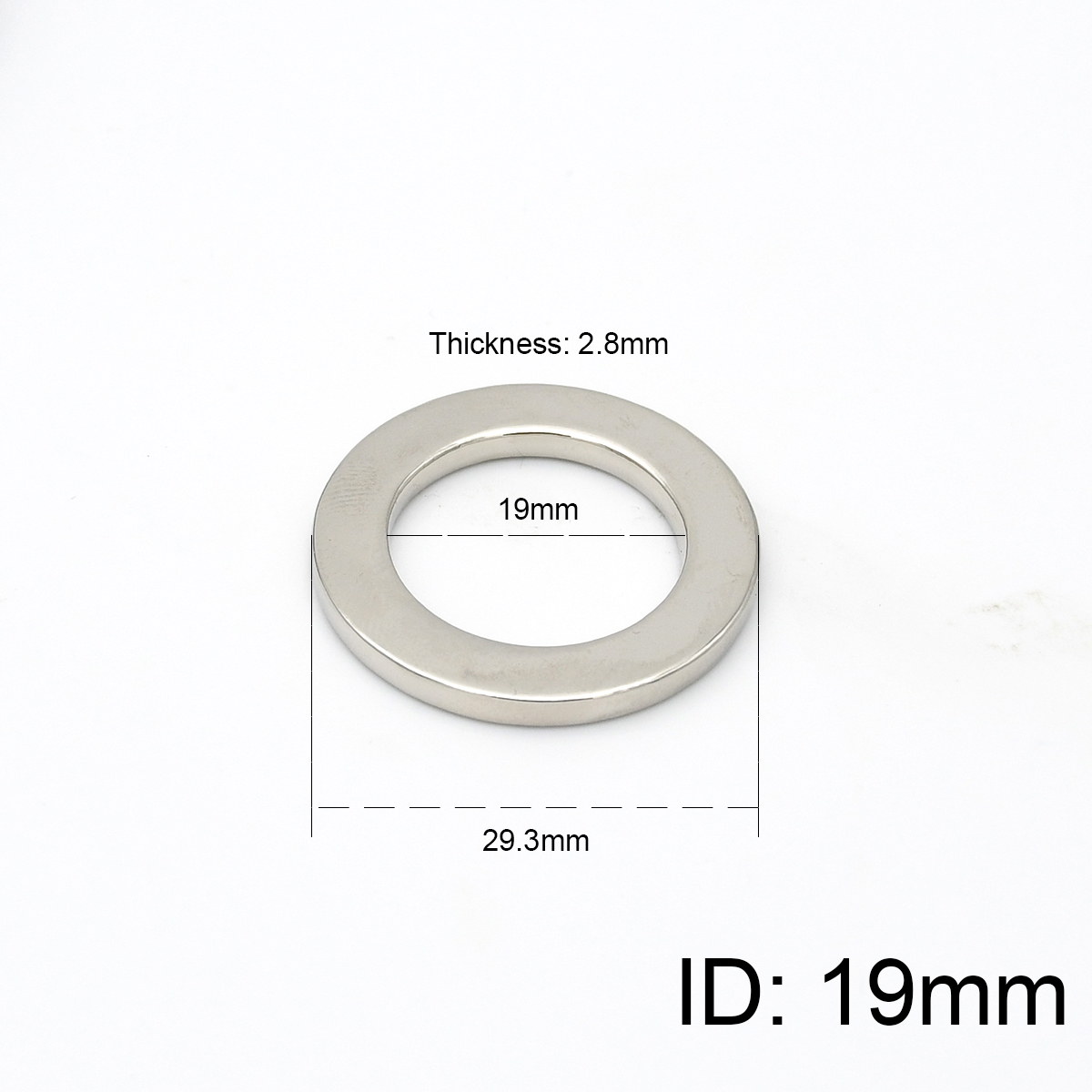 Hebilla circular de alambre plano con anillo redondo de Metal para bricolaje, correas para hombro, mochila, piezas para bolso, correa artesanal de cuero, bolso con cinturón, 4 tamaños, 1 ud.