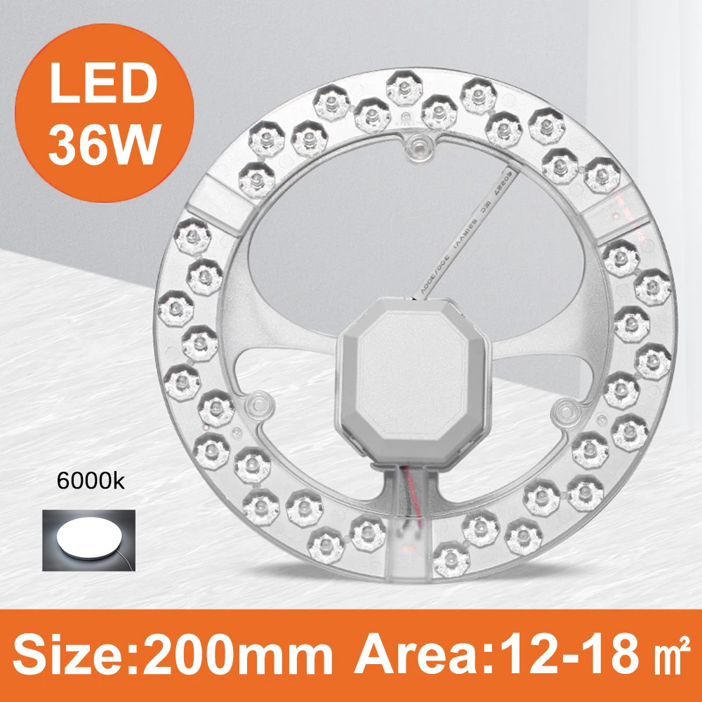 Led-panellampe taklampe led-panel dimbar 24 w 36 w 48 w 96 w 120 w 220v led-panel rund modul: Rød