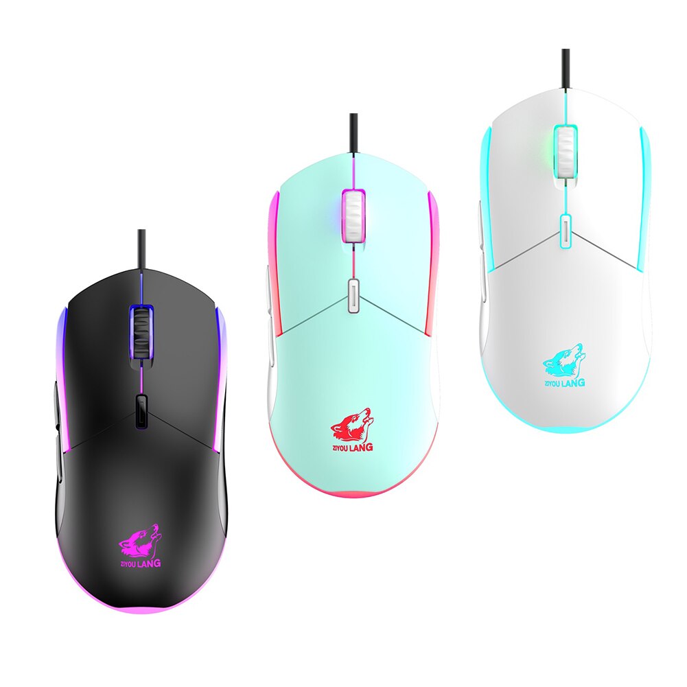 V7 USB Wired Gaming Mouse 6 Buttons 3 Gears 2400 DPI Adjustable RGB Backlit Computer Mouse Ergonomic Gamer Mice For PC Laptop