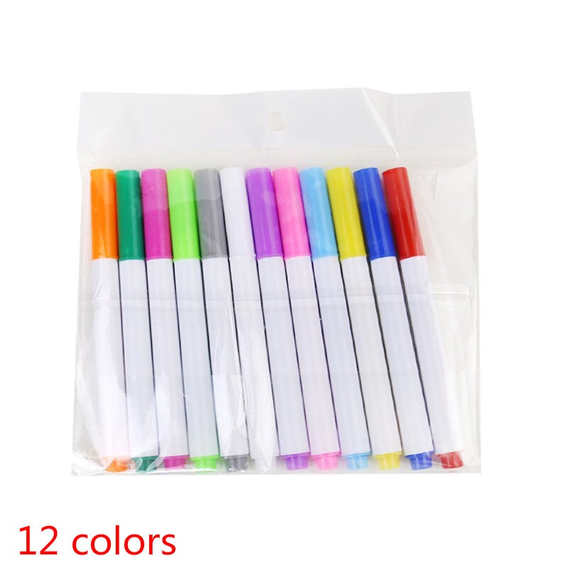 School Classroom Supplies Erasable Whiteboard Markers Erasable Pages Water Soluble Dustless Drawing Pen Board Markers 12 Pcs/set: Default Title
