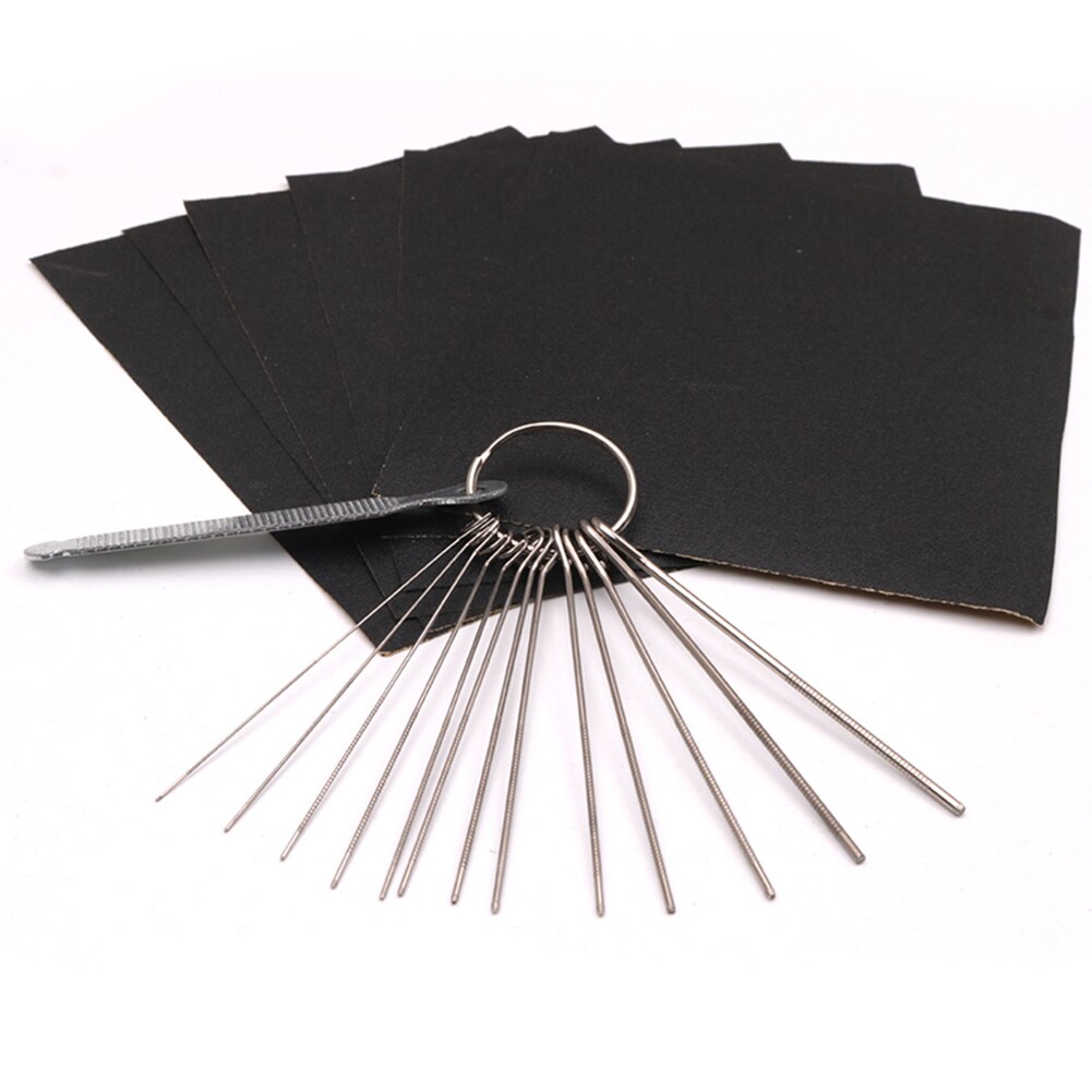 Gitaar brug zadelmoer vijlen set polijstnaald vijlen schuurpapier voor bas ukelele  hb88: Default Title