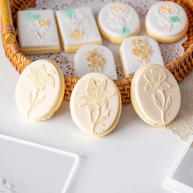 Cake Decoratie Tool Acryl Bloem Fondant Suiker Ambachtelijke Cookie Pers Stempel Embosser 3d Cartoon Biscuit Mold Cake Cookie Cutter