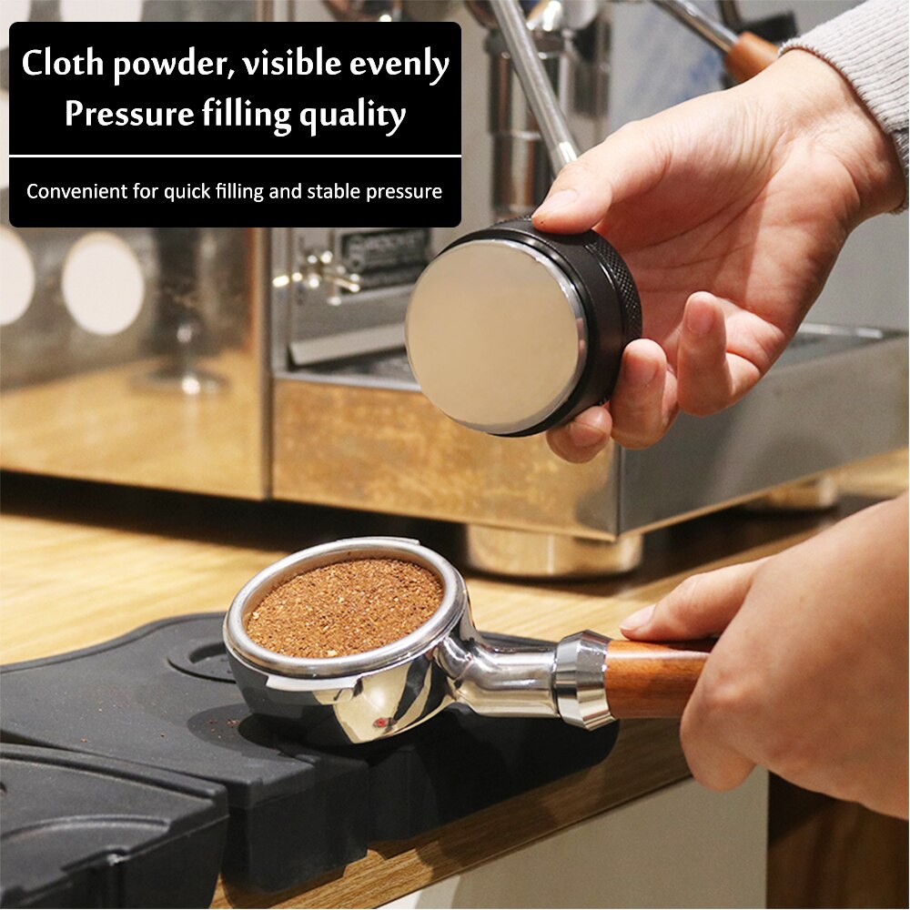 Prensa para café expreso ajustable de 51mm, distribuidor de café de aluminio para Barista, Base plana de acero inoxidable, prensa para granos de café