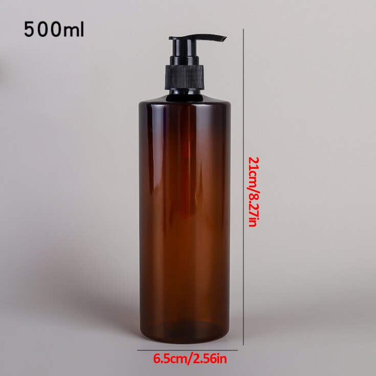 Press typ lotion tom flaska 500ml badrum schampo stor kapacitet emulsionsbehållare flytande tvål dispenser: Kastanjebrunt