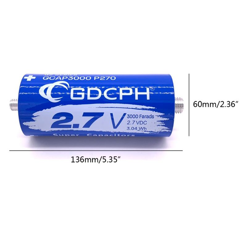 2.7V 3000F Super Farad Condensator 136X60Mm Lange Voet Lage Esr Hoge Frequentie Ultracapacitor Voor Auto Power supply Automotive
