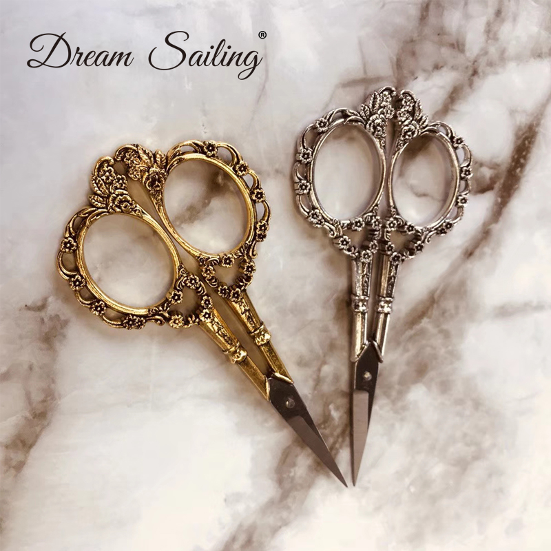 Tijeras para cutículas Estilo Vintage antiguo europeo, herramienta de costura de acero inoxidable, tijeras de pedicura, herramienta de manicura para cortar uñas