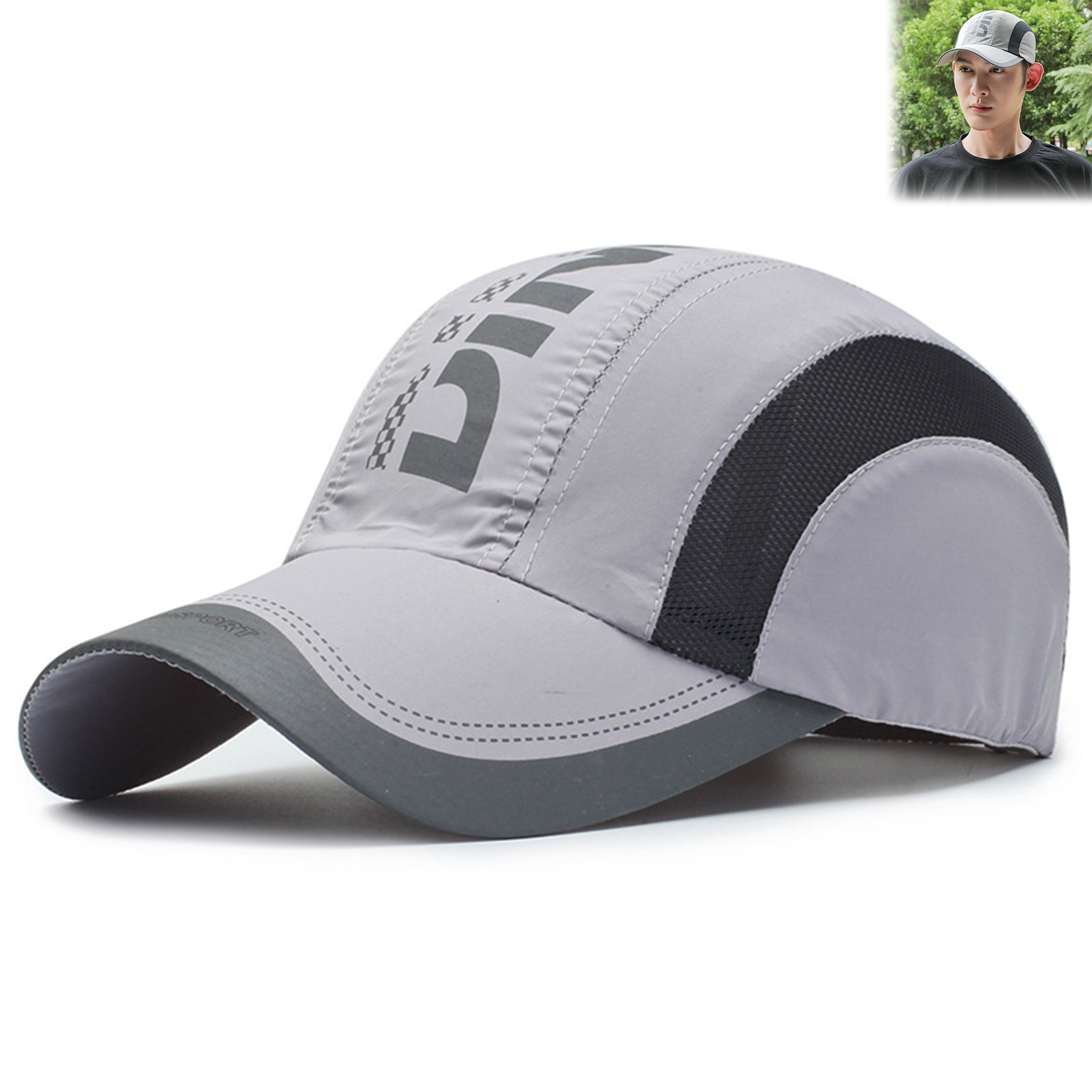 Fique protegido en estilo gorra de béisbol UV con parte superior suave de secado rápido, correa transpirable para senderismo, pesca y actividades al aire libre: camouflage