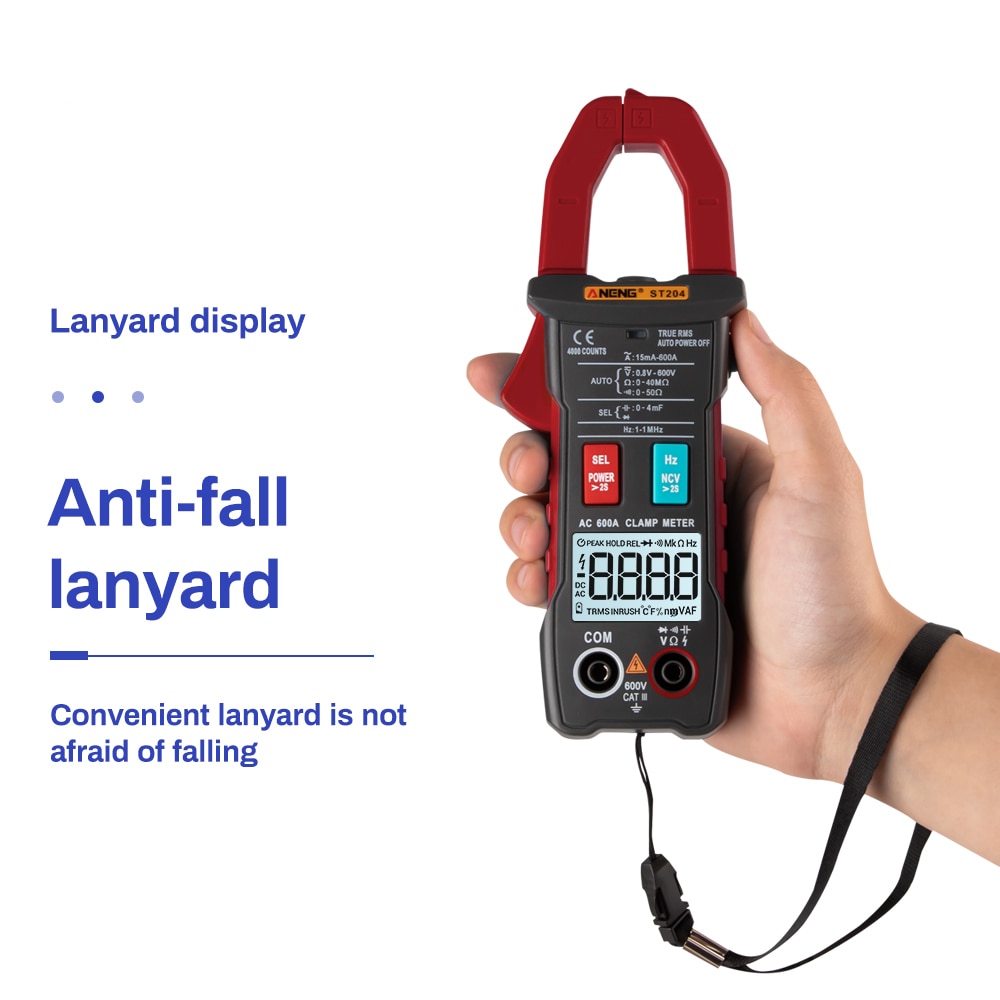 ANENG ST204 Clamp Meter Digital Multimeter True RMS Current Plier Clamp Ammeter VFC Capacitor Transistor Tester Frequency Meter