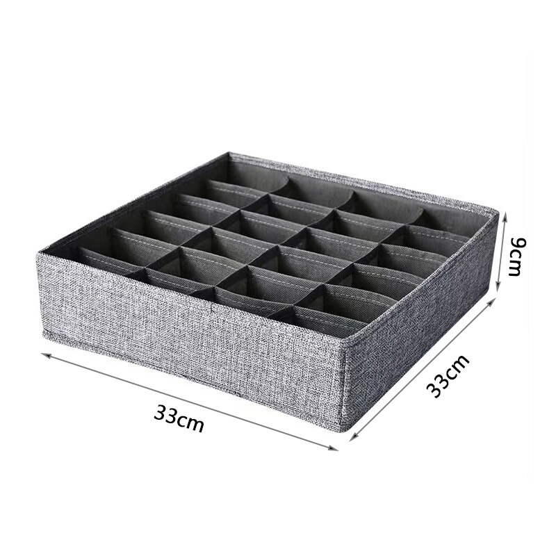 Wasbaar Opvouwbare Ondergoed Divider Box Voor Bras Sokken Lade Kast Closet Kleding Opbergdozen Kast Slaapzaal Organizer: Dark Grey