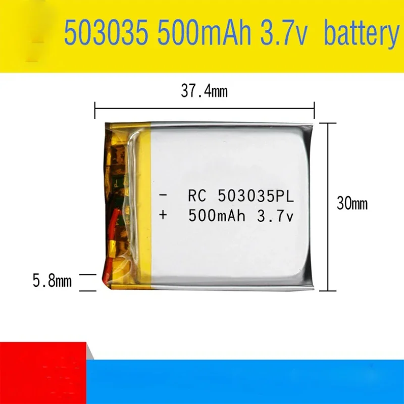503035 Polymeerbatterij 3,7 V 500 mAh lithium 3 volt Li Po Ion Lipo oplaadbare batterijen voor dvd-gps-navigatie