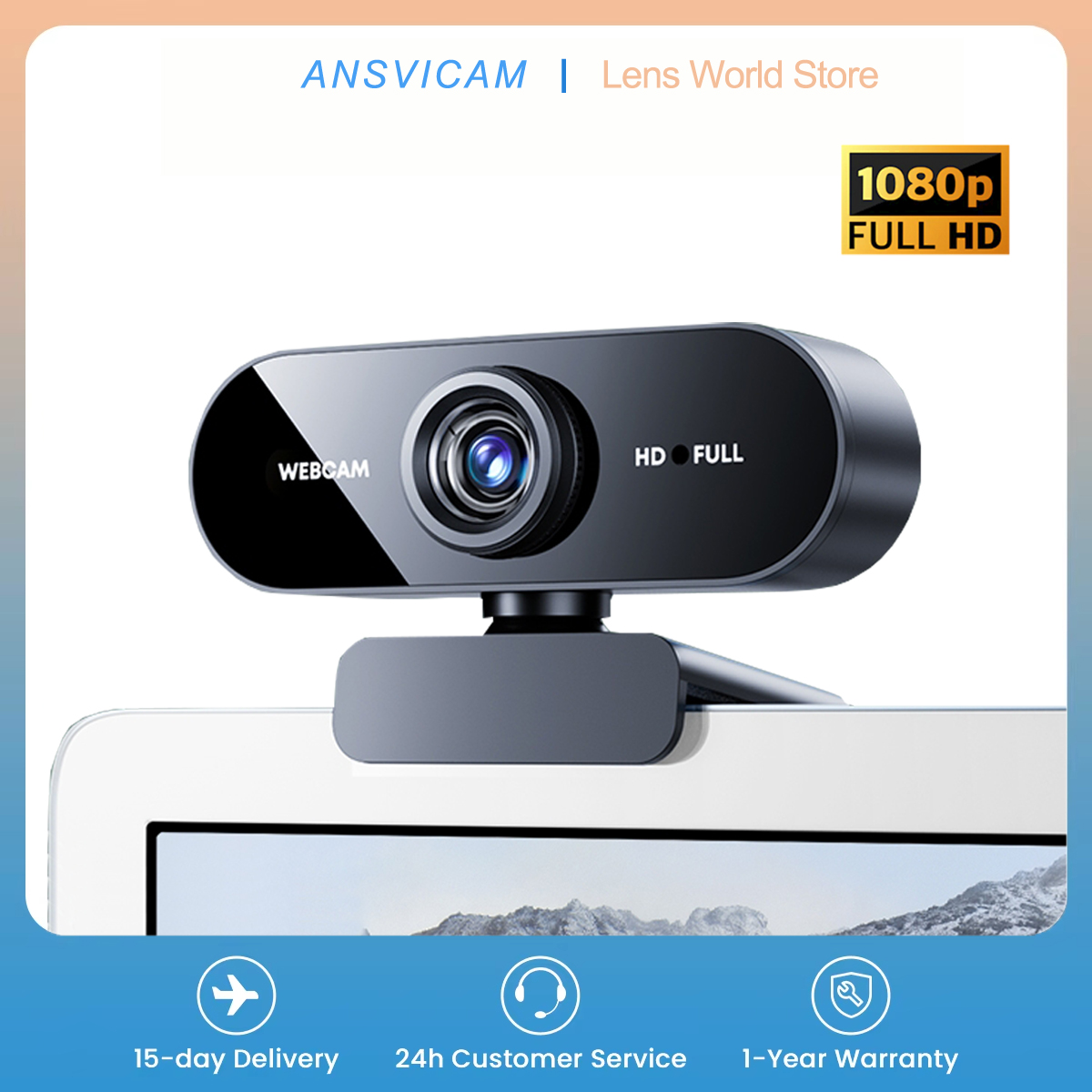 Webcam usb 1080p hd con microfono integrato per computer, webcam per videoconferenze, plug & play, con cancellazione del rumore, per laptop