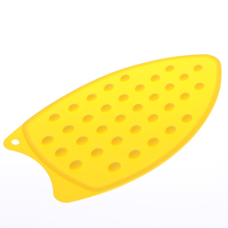 1PC Silicone Iron Safe Surface Iron Stand Mat Rest Ironing Pad Insulation Boards Protection Rest Pad Mat: Yellow
