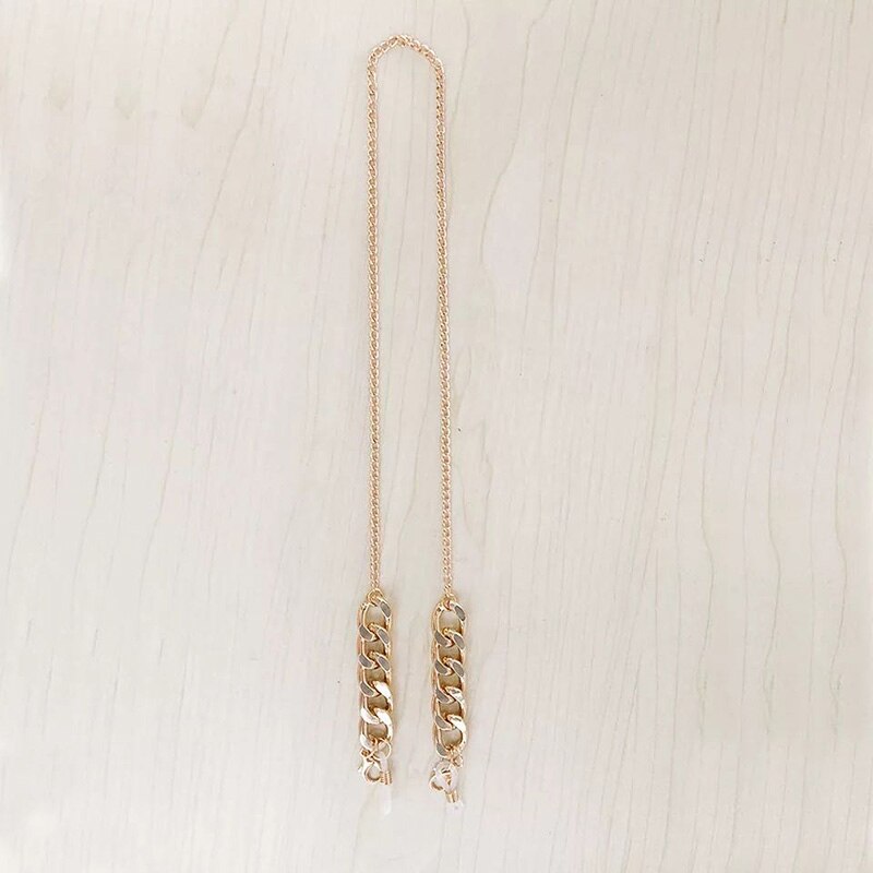 Reading Glasses Face mask Chain For Women metal Imitation pearls Non-slip Sunglasses Cords Casual Eyeglass Chain For Men: C18