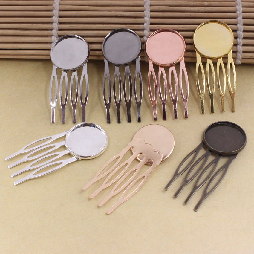 Fit 20mm Koperen Kam Haarspelden Blank Cabochon Instellingen Hair Clips Accessoires 22x52mm 7 stks/partij K05467