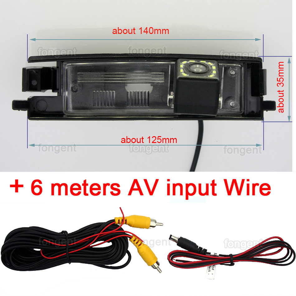 Para TOYOTA RAV4 2000, 2001, 2002, 2003, 2004, 2005, 2006, 2007, , , , , inversa cámara de Vista trasera de estacionamiento: 12led Rear Camera
