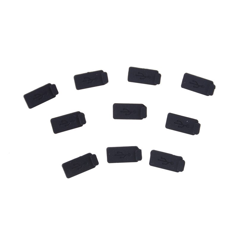 10Pcs Black Pc Laptop Usb Plug Cover Stopper Rubber Soft Silicon Dust Cap