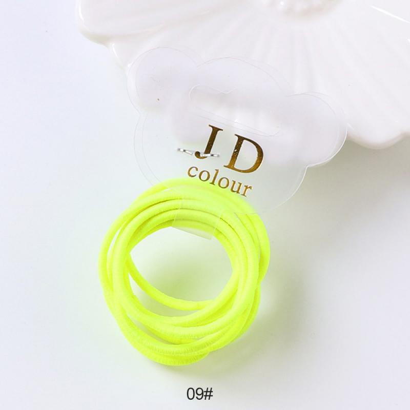 10 stuks/partij elastische haarband voor kinderen, scrunchy, kleine hoofddeksels, veelkleurige wegwerpbare rubberen band, kledingaccessoires: 09