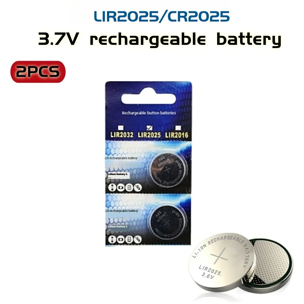 3,6 V wiederaufladbare Knopfbatterien LIR2032 LIR2016 LIR2025 – hohe Kapazität, 500 Zyklen, für verschiedene elektronische Geräte: schwarz