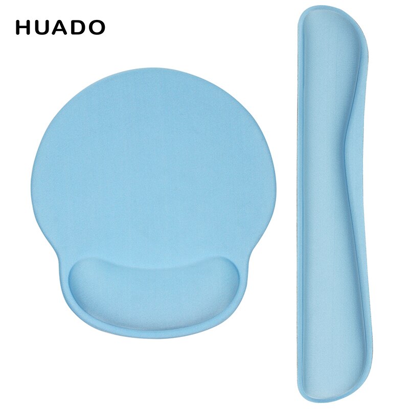 Ergonomie Mauspad aus Memory-Schaum mit Handgelenkauflage, Hand- und Handgelenk-Mauspad, rutschfeste Gummiunterseite: Navy Blau