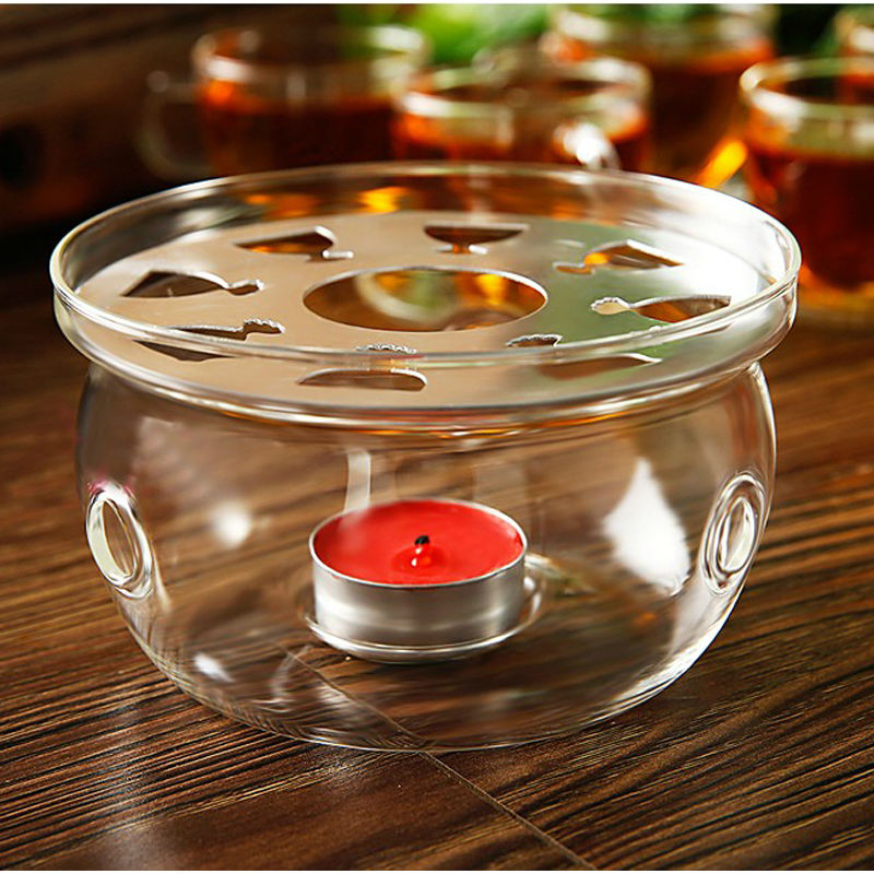 Varmebestandig glasform tekande kaffe vand tekande varmere base tekande glas rund cirkulær base glas tekande varmere
