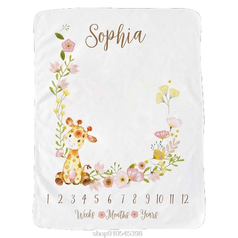 Dziecko miesięczny rekord wzrost kamień milowy koc zwierząt wzór fotografia rekwizyty kreatywne tło materiałbyć winnym N02 20 Dropshipping: 3