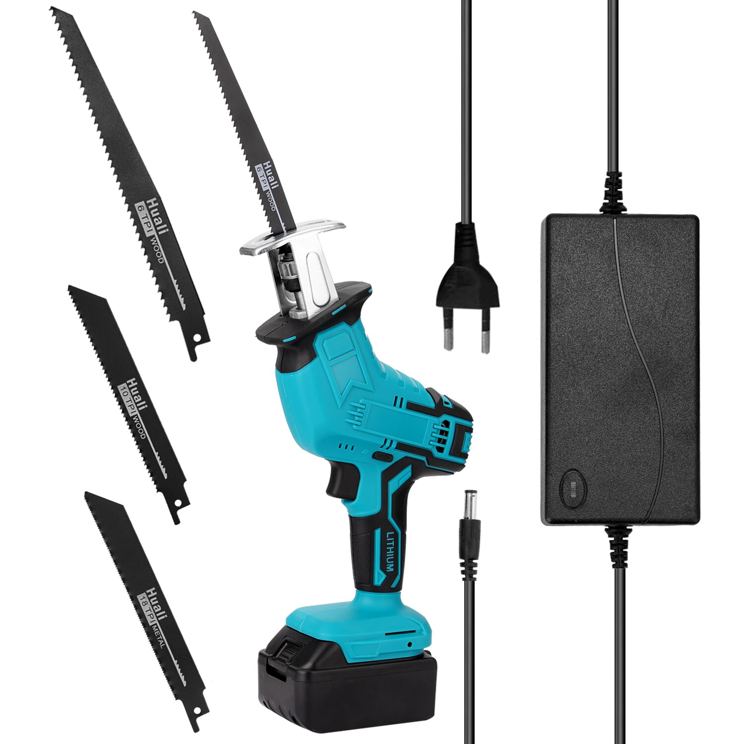 Portable Reciprocating Saws Outdoor Saber Saw Electric Power Tools for Cutting Wood Iron Sheet Plastics with Detachable Battery