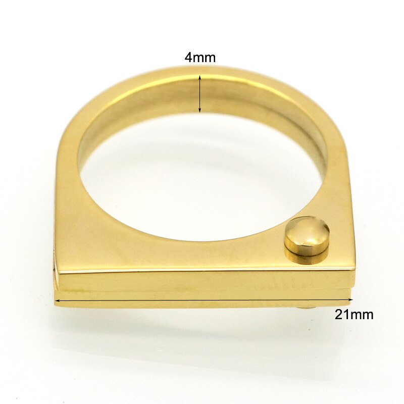 Flad bøjle tag ring punk skrue finger ring rosa guld farve ringe til kvinder titanium stål ring smykker