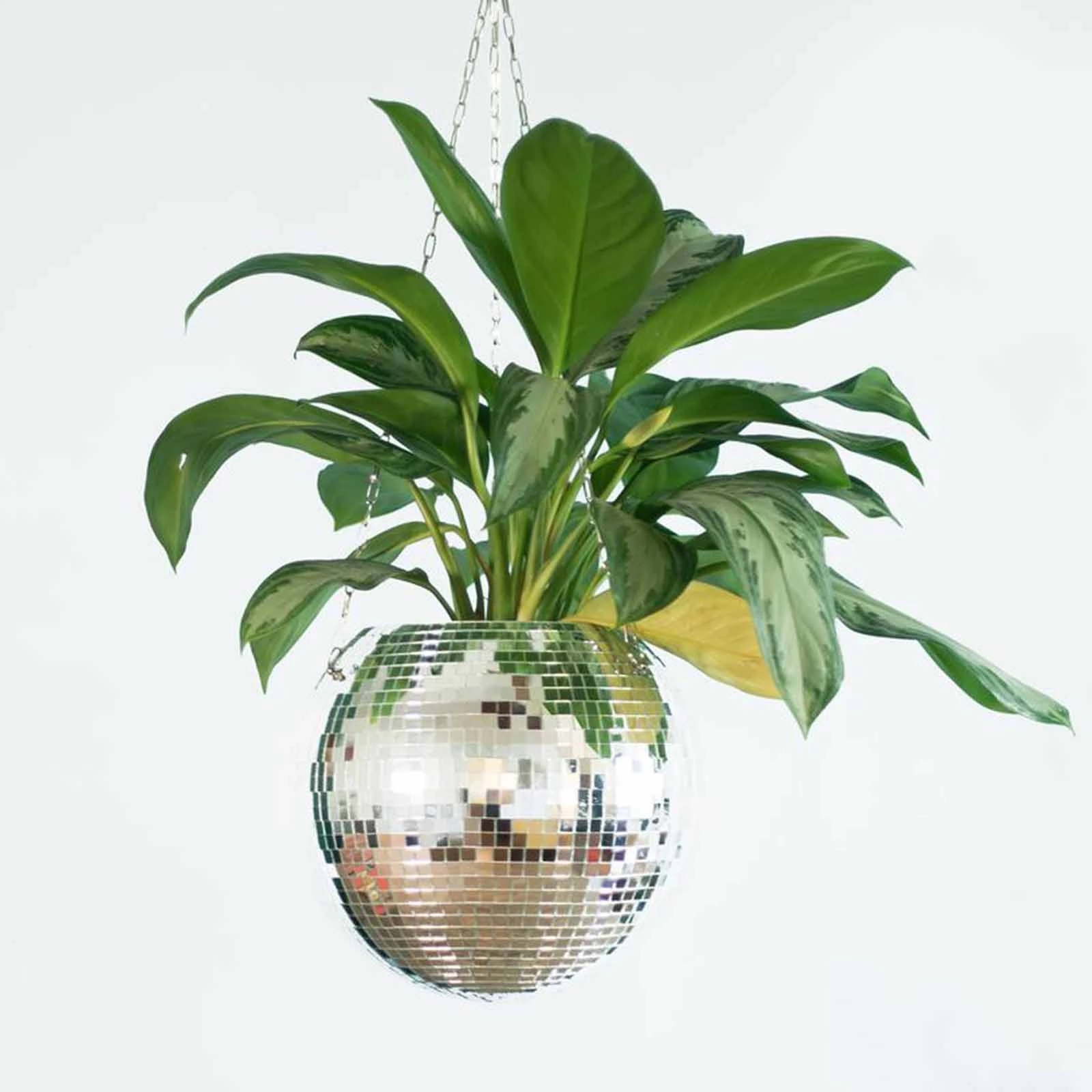 Retro Disco Ball Planter Basket Round Mirror Hanging Pot flower pot Wall Planter Pot Hangin Vase Desktop Decoration Balcony Vase