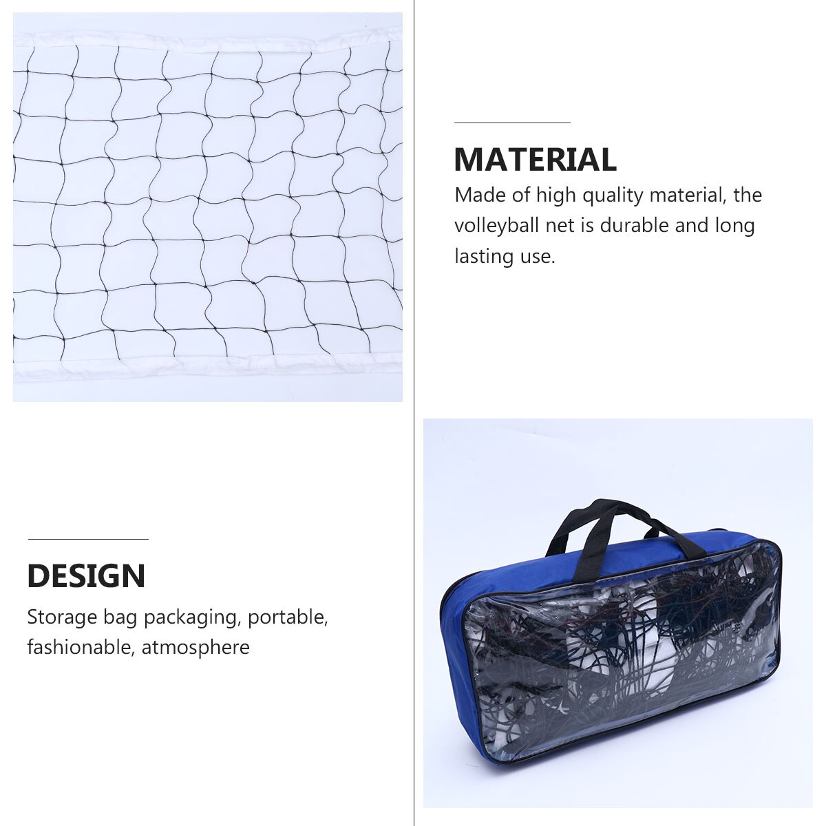 1 Set Portable Beach Volleyball Net Volleyball Net Set for Outdoor Sports