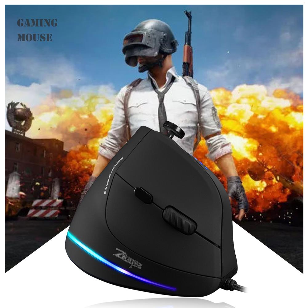 Zelotes c -18 vertikale gaming-maus, 10000 dpi, programmierbar, 11 tasten, usb-kabel, rgb-beleuchtung, optische fernbedienung, gaming-maus für laptop/pc