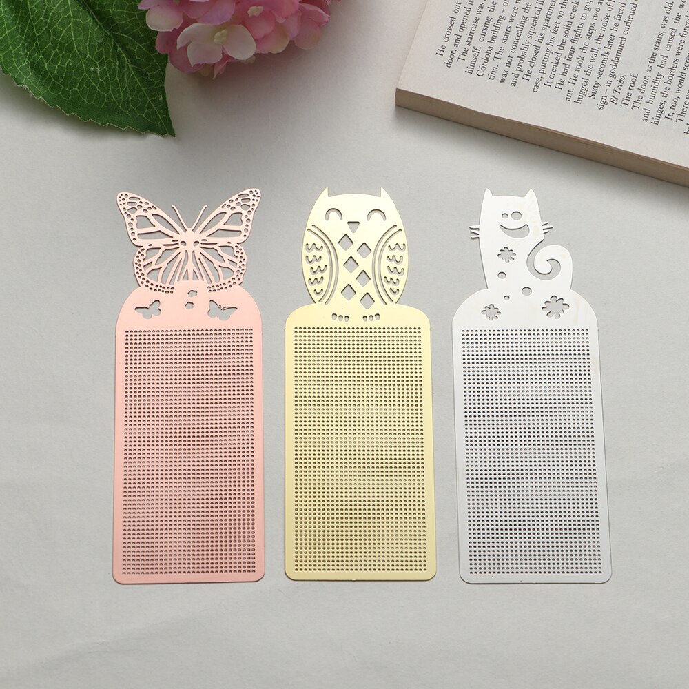 Butterfly Owl Cross Stitch Bookmark Counted Cross-Stitching Kit DIY Metal Silver Golden Needlework Embroidery Crafts