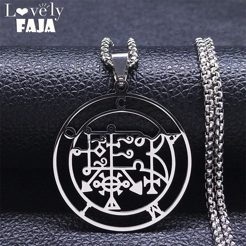 Demon Seal CAMIO collane con ciondolo in acciaio inossidabile catena donna/uomo collana con dichiarazione di colore argento gioielli gargantivha N4586S04