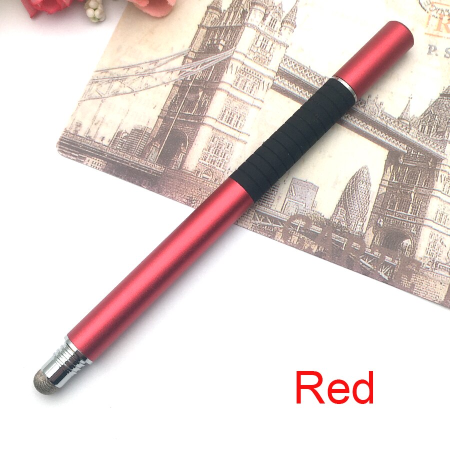 5pcs 2 in 1 Multi-function Touch Screen Pen Universal High Precision Capacitive Fiber Fine Point Disc Stylus for PhoneTablet: red