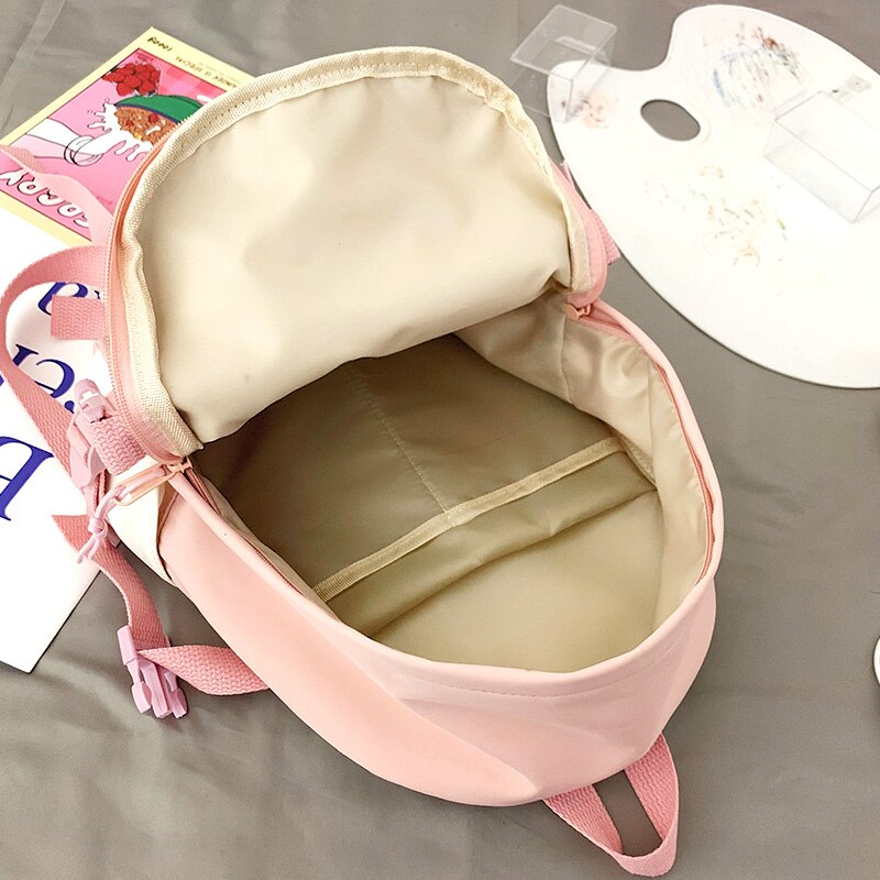 Teen Girls Small Backpack Cute contrast color female student mini schoolbag cool waterproof nylon travel backpack