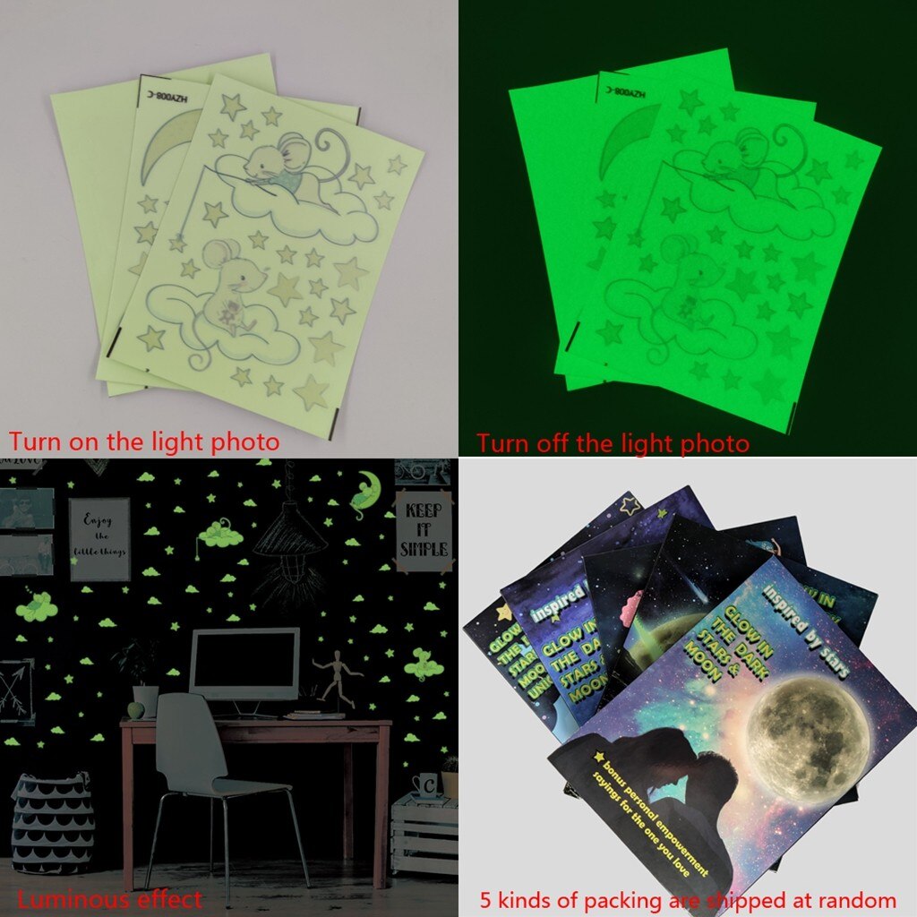 decoration Glow Stickers star cloud Fluorescent Glow In the dark Luminous on Wall Stickers for Kids Room living room Decal
