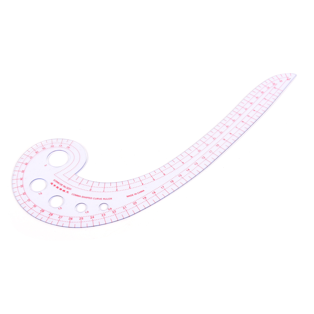 Comma Shaped Affordable 11.8" Long Plastic Transparent French Curve Ruler Spline Sewing