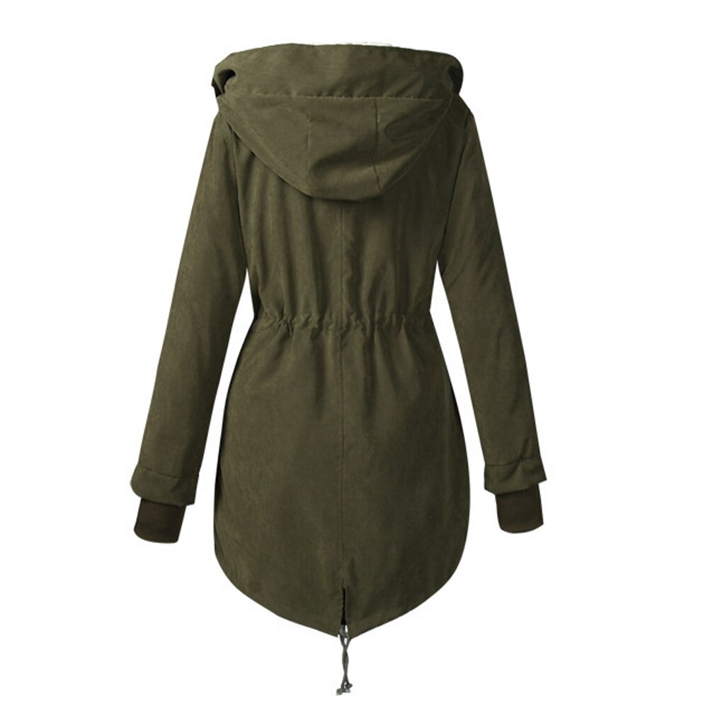 Jocoo jolee kvinnelige middels lange vatterte jakker dame hette tykk bomull varm frakk vinter parkas overfrakker pluss størrelse 3xl yttertøy