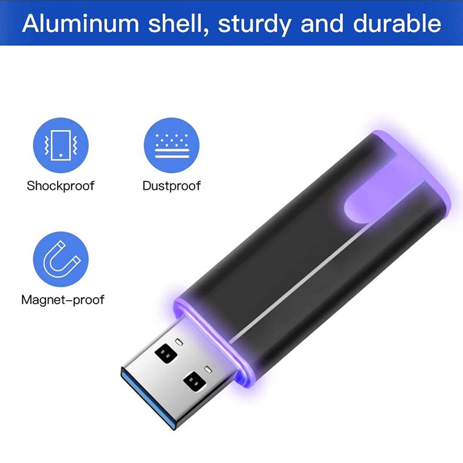 Usb 3.0 Flash Drive With Led Waterproof Aluminum Usb Memory Stick Drive With Led Aluminum Alloy U Disk 8/16/32/64/128g Usb Hubs