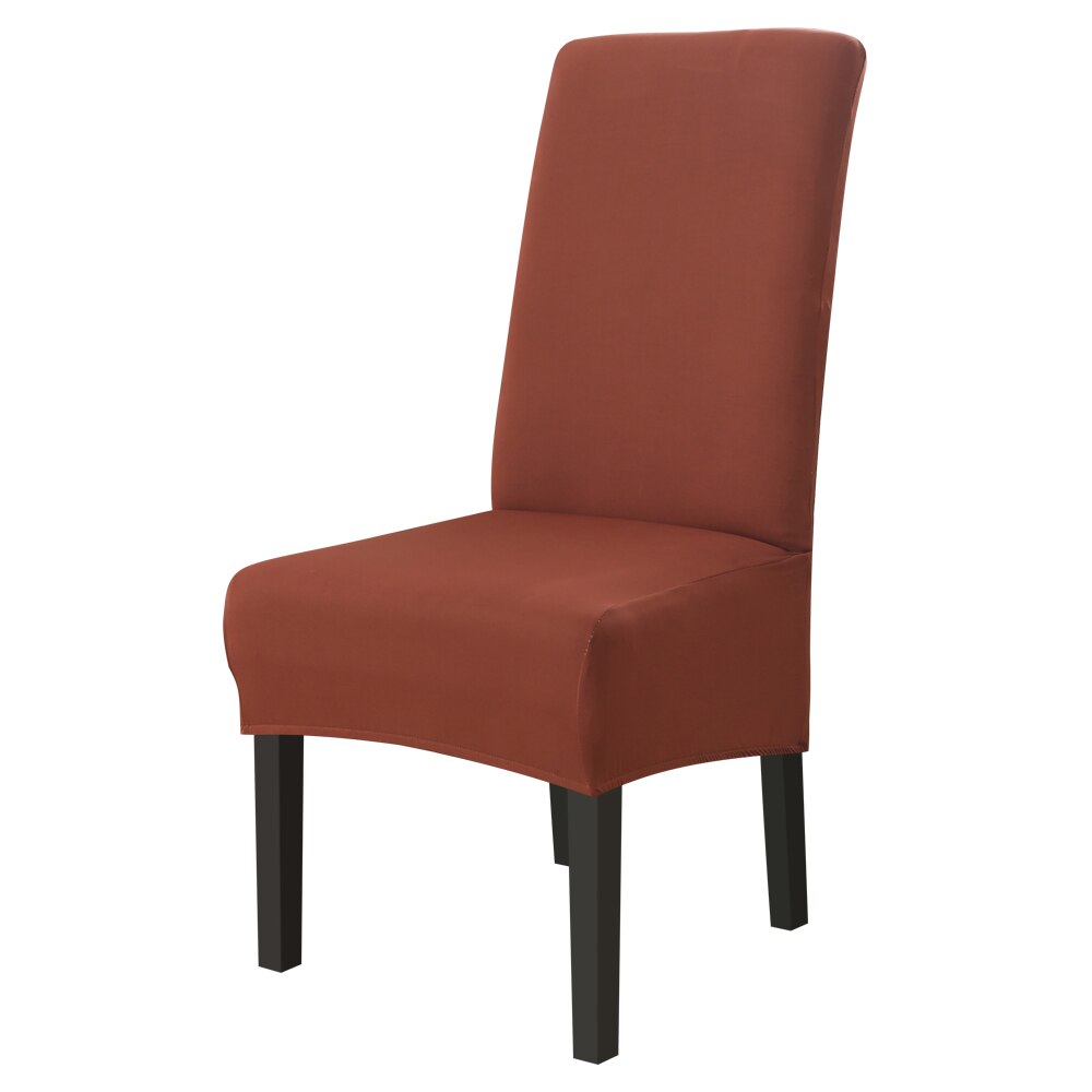 Xl storlek lång rygg rygg stolsöverdrag spandex tyg stolsöverdrag restaurang hotell fest bankett säte slipcovers: Lätt kaffe