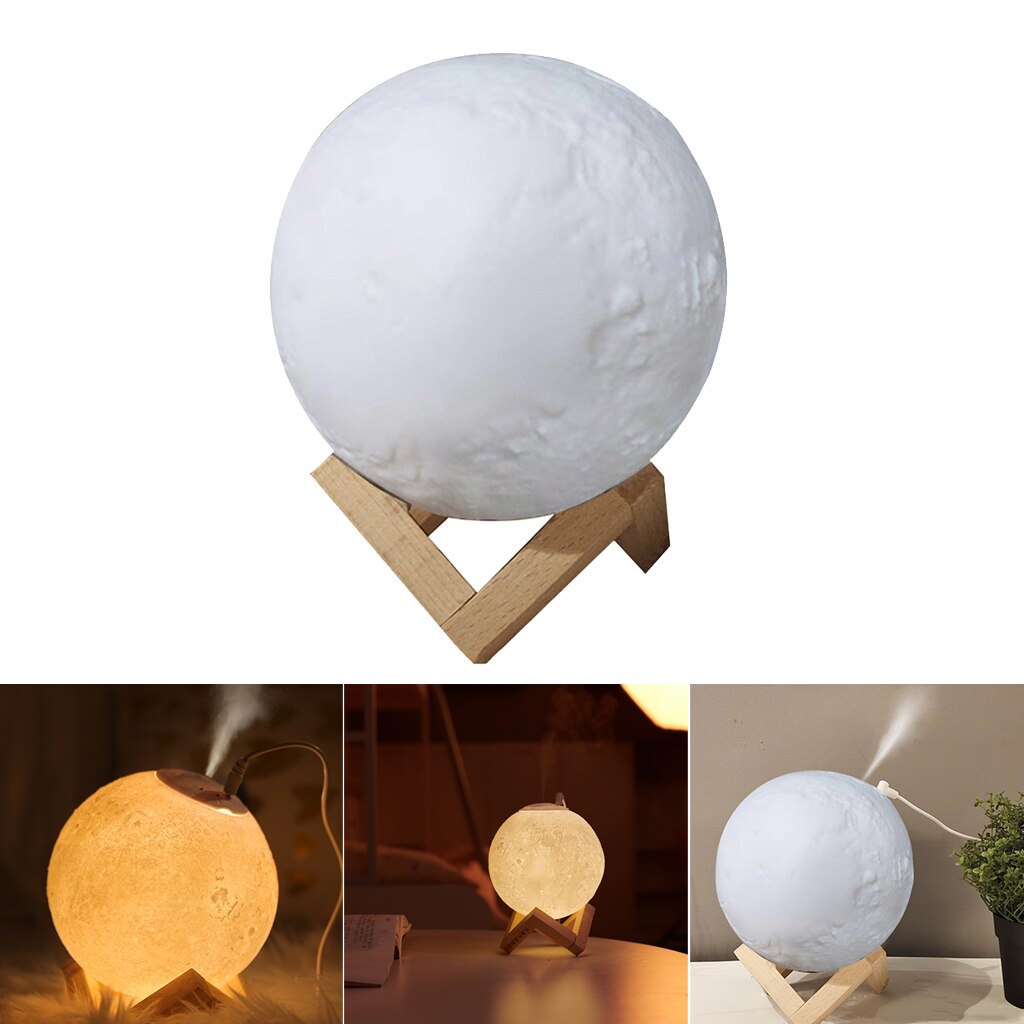 1xMist Hersteller USB Licht Aromatherapie Diffusor 3D Mond Lampe 880mL Aroma Luftbefeuchter