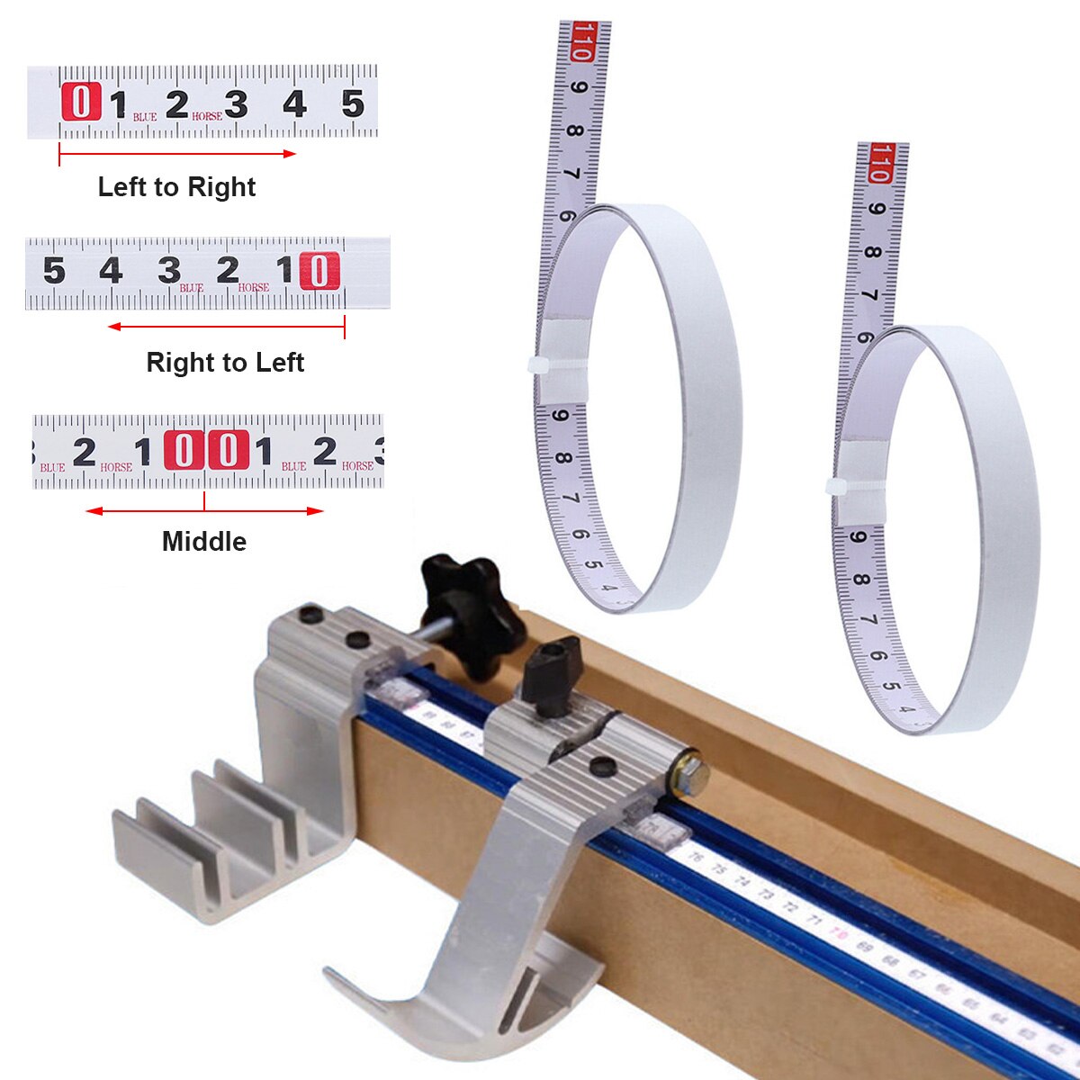 1-5M Miter Track Tape Measure Self Adhesive Metric Steel Ruler Miter Saw Scale For T-track Router Table Saw Band Saw Woodworking