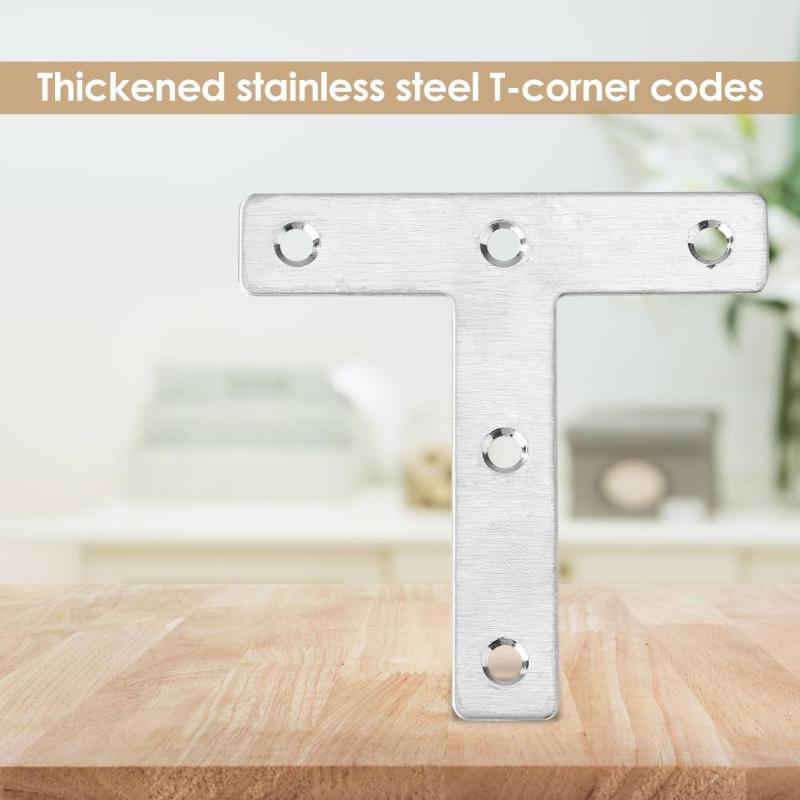 4pcs/set T-shape Angle Codes Thick Stainless Steel Angle Groove Connector Metal Fittings Angle Fastener Connecting Piece Hardwar