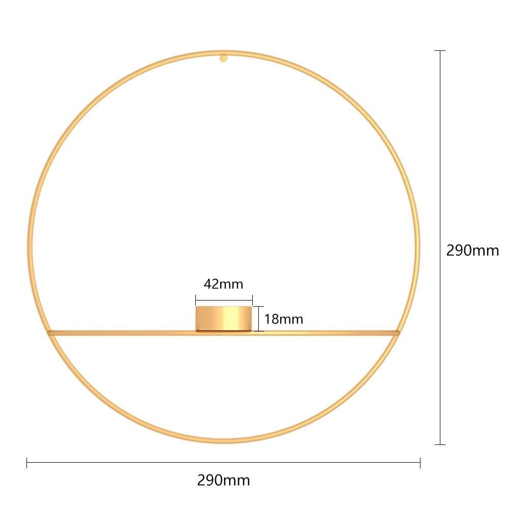 Modern Art 3D Circle Metal Candle Holder Wall Hanging Home Decoration Flower Vase Tea Light Art Crafts Geometric Candlestick: Gold G