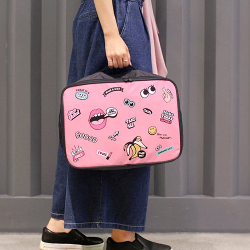 The Ms. Cosmetic bag Cute cartoon carry-on travel bag big mouth luggage bag clothing pull suitcase sorting bag Trav