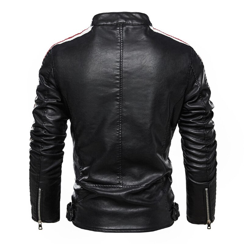 Heren Revers Lederen Jassen Retro Motorfiets PU Jas Manchet Rits Warm Comfortabel Winddicht Mannen Jas, LPY077Rood, S Heren Revers Lederen Jassen Retro Motorfiets PU Jas Manchet Rits Warm Comfortabel Winddicht Mannen Jas, LPY077Rood, S