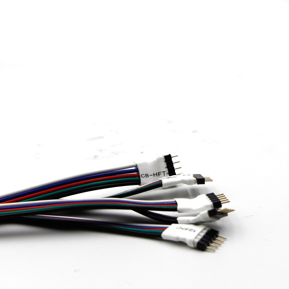 4 pin /5 pin /6 pin led kabel mandlig hunstik stik adapter ledning til 5050 3528 smd rgb rgbw rgb + cct led strip lys 5 pakke: Han- / 5 ben 12mm