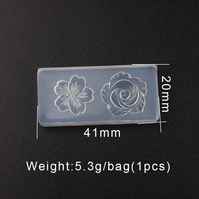 Moule en résine de Silicone pour bijoux, 1 pièce, UV, liquide, 3D, roses, fleurs, breloques, pour bricolage, Nail Art