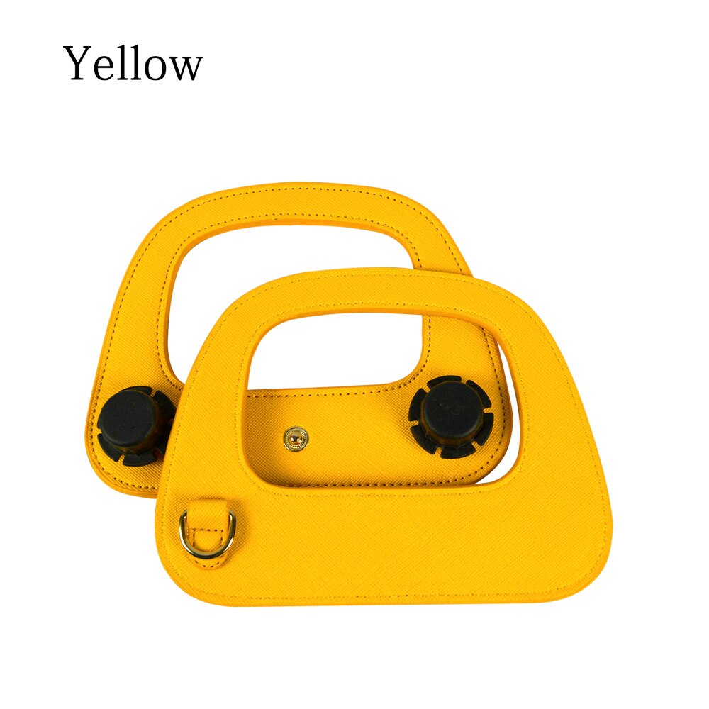 Tanqu Colorful D Buckle Ring Oblong Faux PU Leather Handle for Obag 50 Bag Handle for O Bag 50 Handbag Accessory: yellow